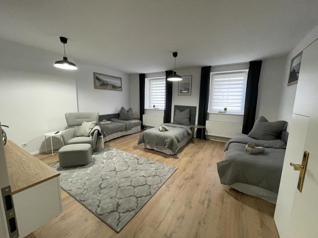 Χώρος καθιστικού στο Apartment 1 am Werlsee, Grünheide
