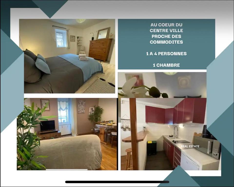 Ένα ή περισσότερα κρεβάτια σε δωμάτιο στο Appartement cosy hyper centre