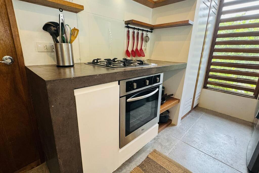 Kuchyň nebo kuchyňský kout v ubytování Private Garden Villa