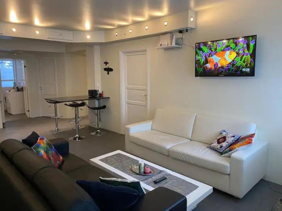 A seating area at Húsavík 2 Bedroom Apartment