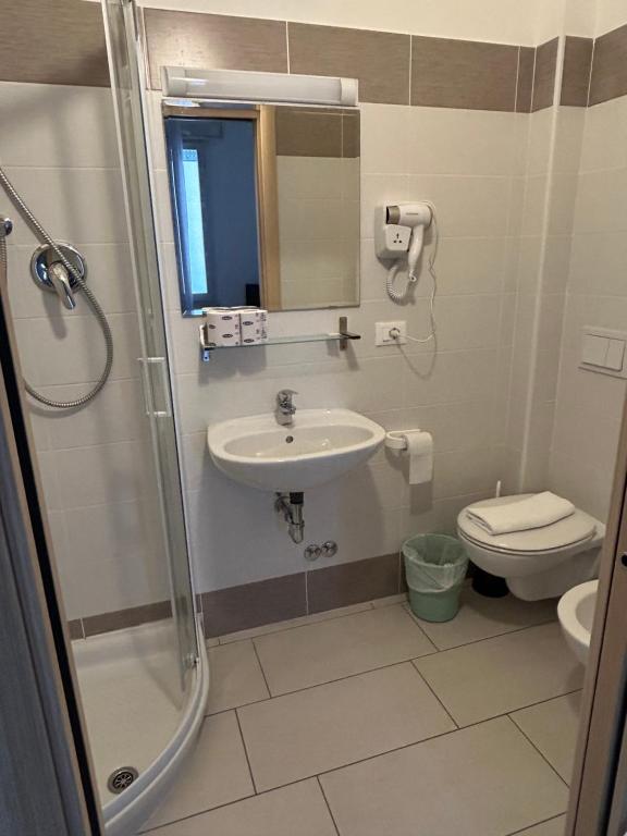 Koupelna v ubytování Hotel Zamagna