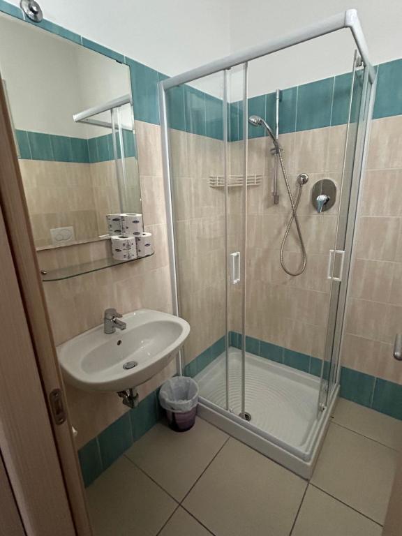 Koupelna v ubytování Hotel Zamagna