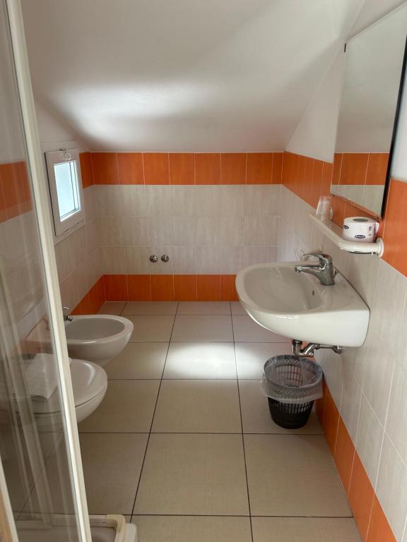 Koupelna v ubytování Hotel Zamagna