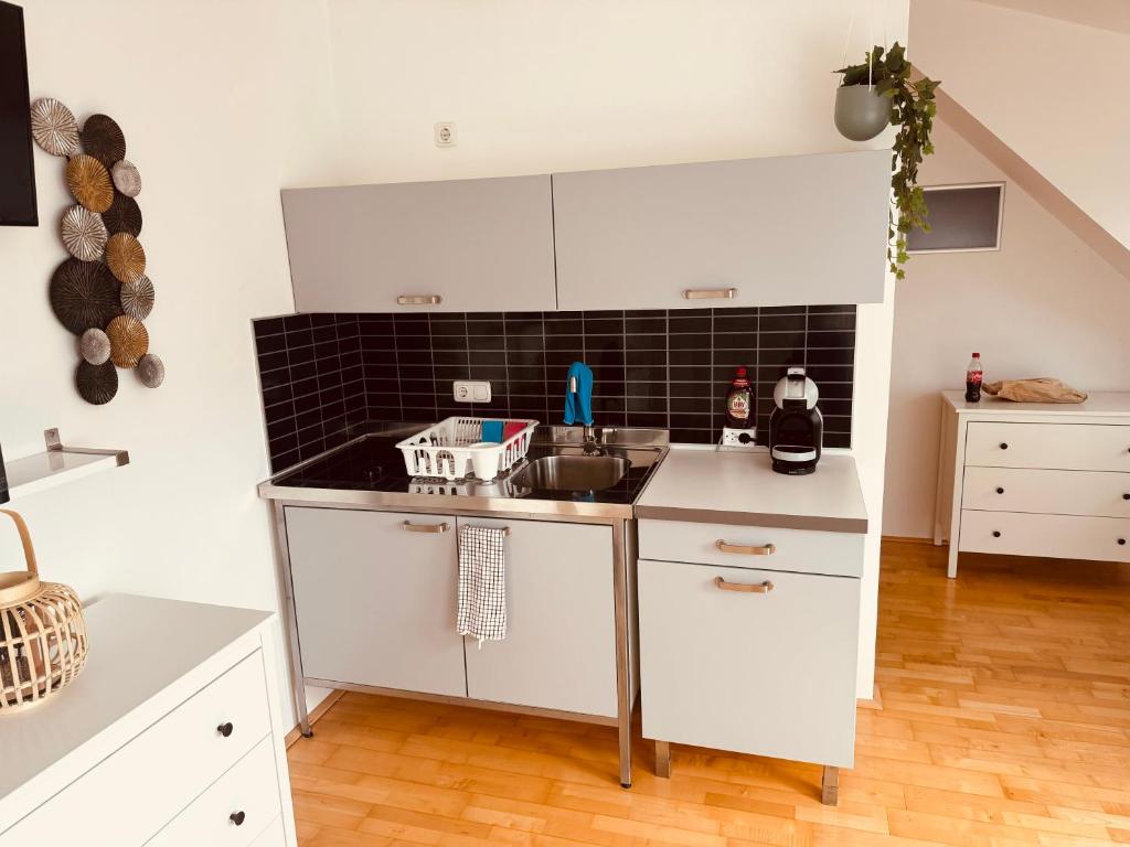 Kuchyň nebo kuchyňský kout v ubytování Enns Sleep Apartment