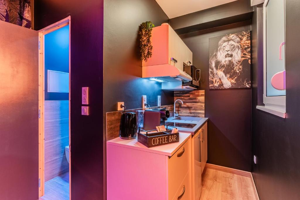 Kuchyň nebo kuchyňský kout v ubytování "STUDIO GOLD" Proche Gare - Netflix - Wifi - Cuisine