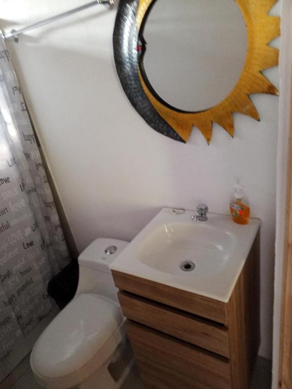 Koupelna v ubytování Cabanas Zamoray