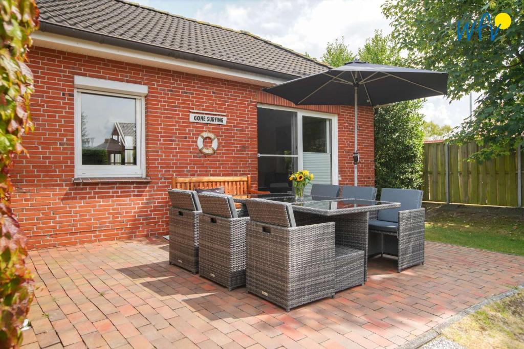 Patio nebo venkovní prostory v ubytování Ferienhäuser Weerts Gatt Ferienhaus Lüttje Huske