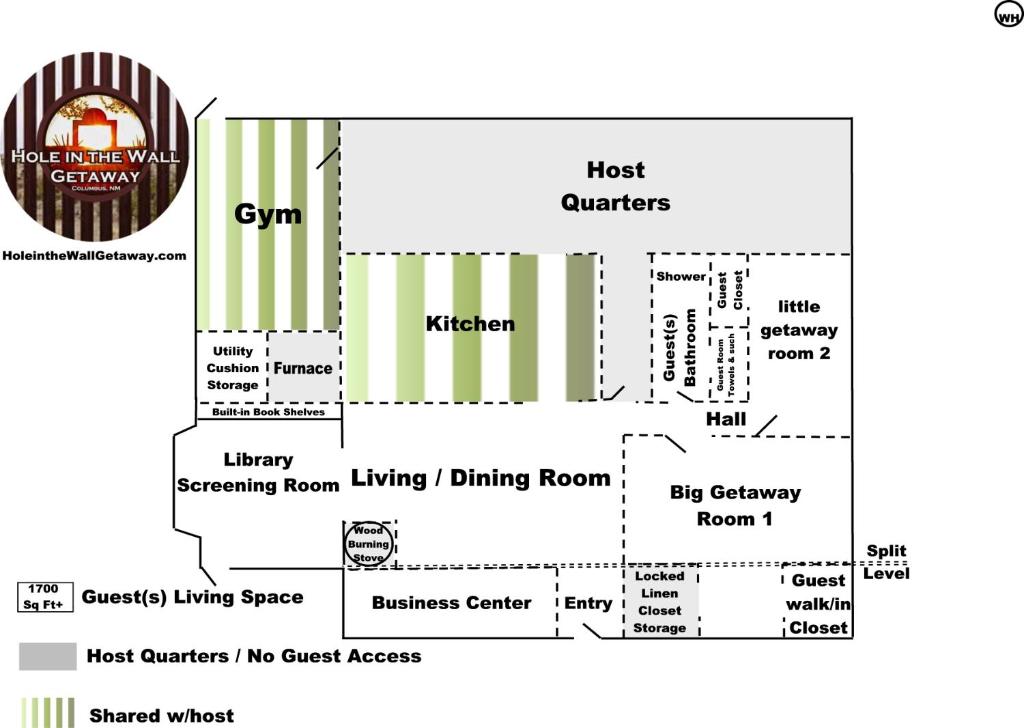 แผนผังของ Hole in the Wall Getaway USA/Mexico