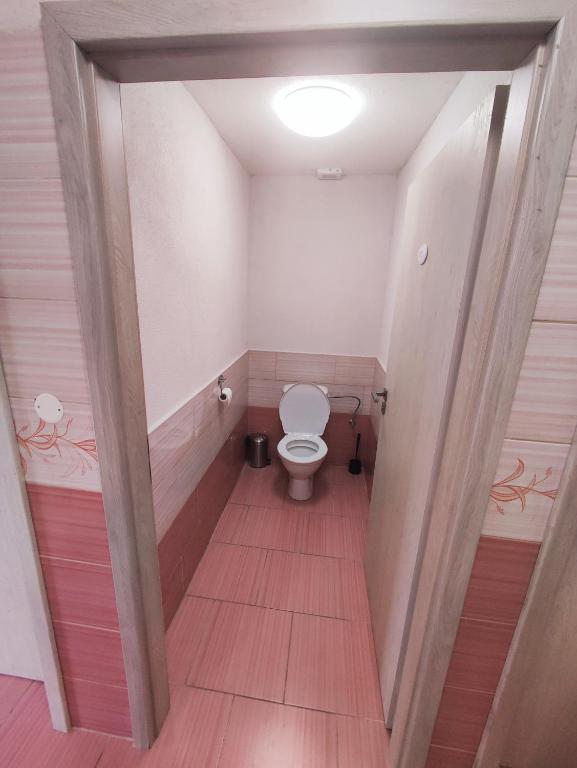 Koupelna v ubytování Pronájem dřevěného mobilheimu Štít