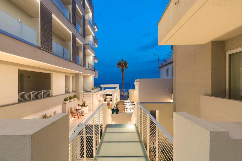 a view from the balcony of a building at Albatros Beach Hotel in Letojanni