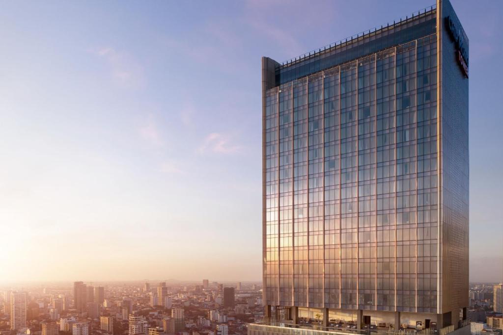 Nespecifikovaný výhled na destinaci Phnompenh nebo výhled na město při pohledu z hotelu