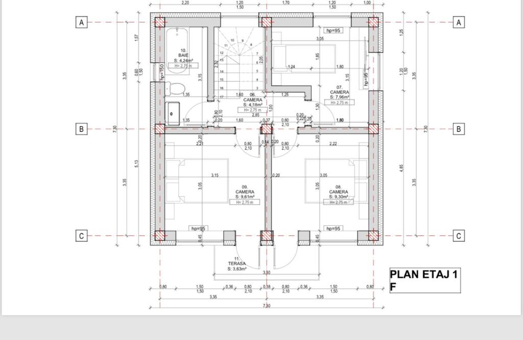 a floor plan of a house with drawings at Luxury Villa in Suceava