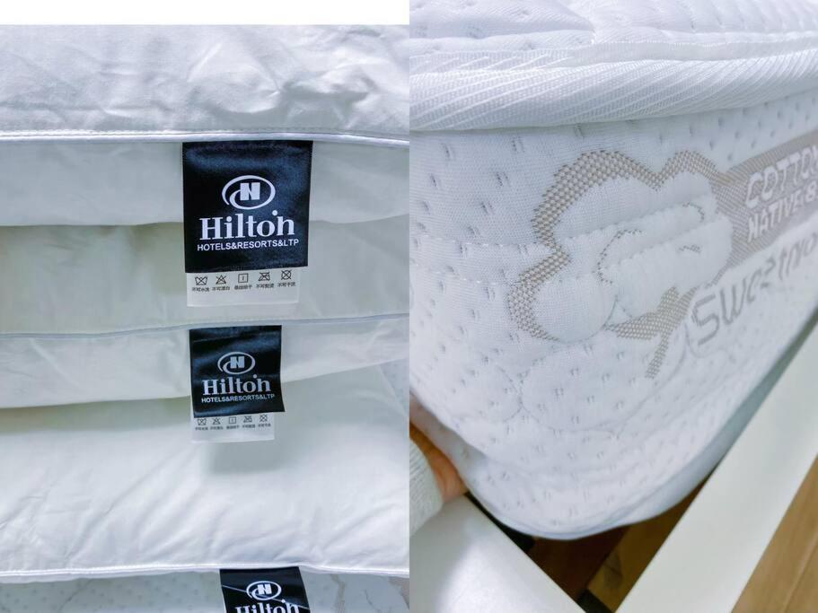 two pictures of a mattress on a store shelf at Pokémon Sleep 宝可梦的家 in Osaka