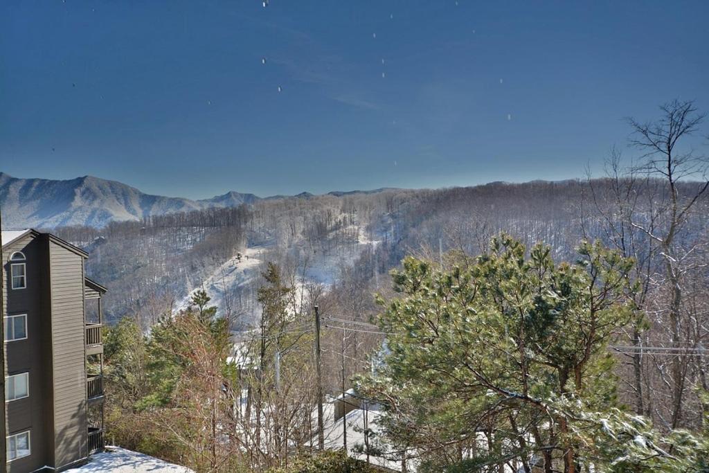 a view of the mountains from a building at Higher Altitude in Gatlinburg