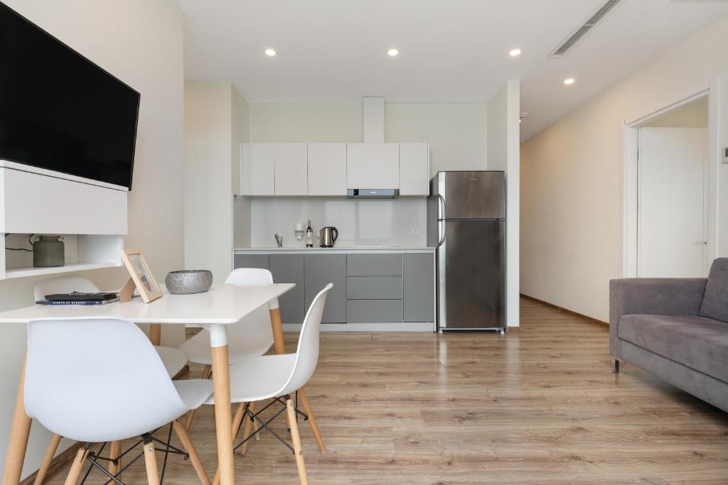 Kuchyň nebo kuchyňský kout v ubytování Bellevue Residence Suites