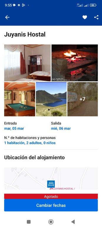 una captura de pantalla del sitio web del hospital jwkidents en Juyanis Hostal, en Otavalo