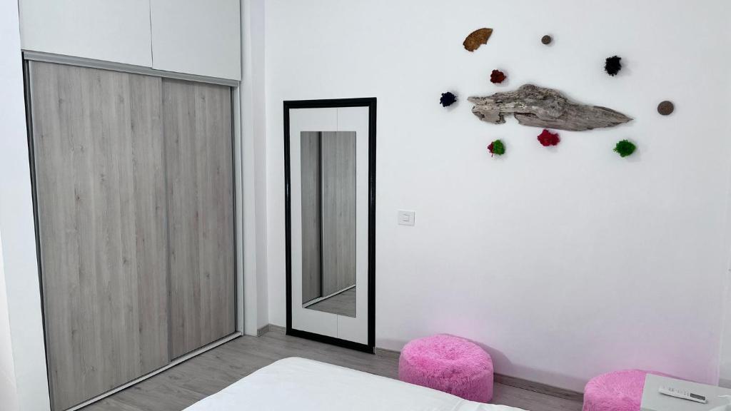 Postel nebo postele na pokoji v ubytování Summer Vibe - Apartament la curte