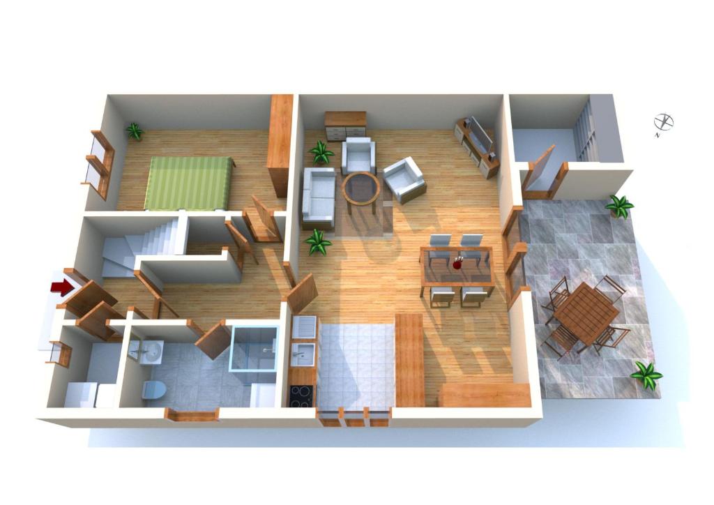 a rendering of a floor plan of a house at Haus Ostseenordstern Nienhagen in Nienhagen