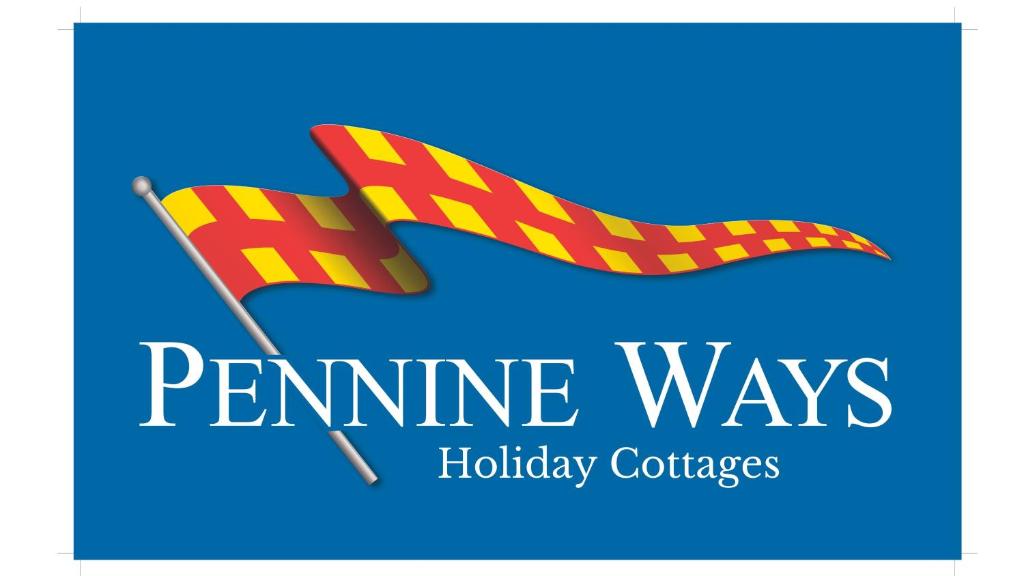 a waving flag with the words pennine ways holiday colleges at Lily's Cottage, St Johns Chapel in Saint Johns Chapel