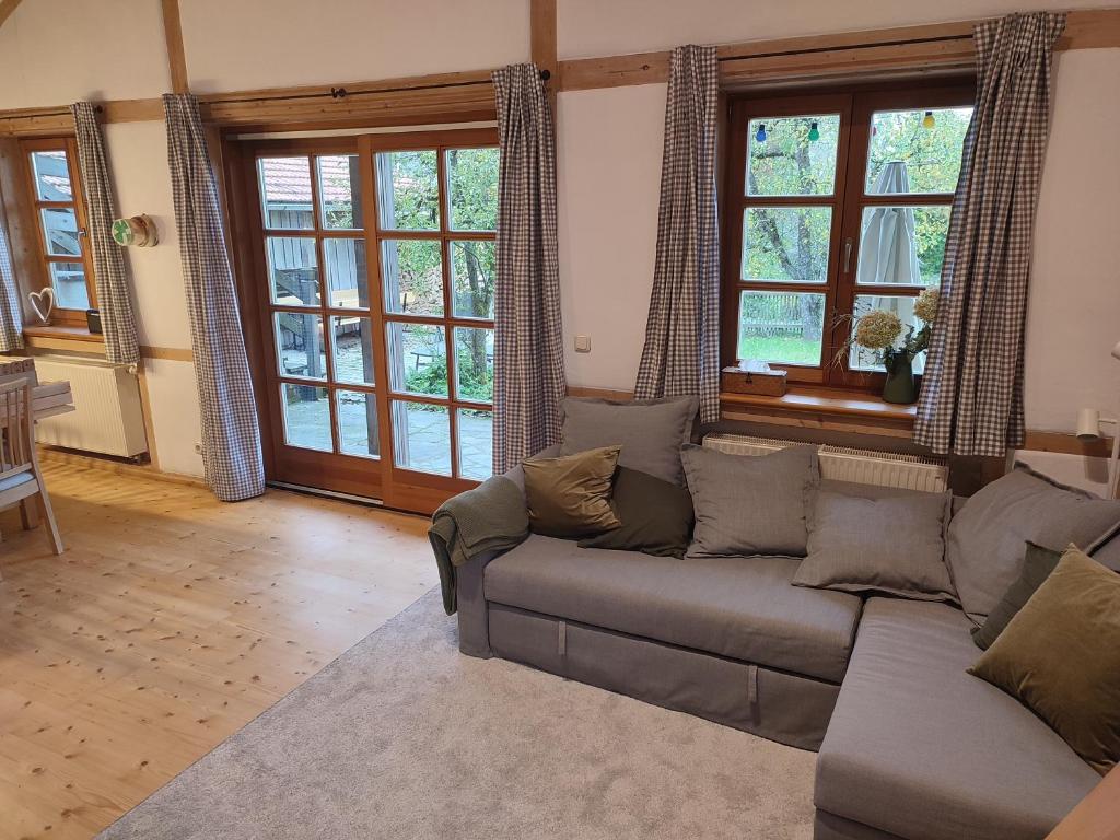 Posezení v ubytování Moarhof Ferienwohnung2