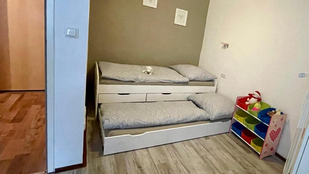 Postel nebo postele na pokoji v ubytování Haus am Soleweg