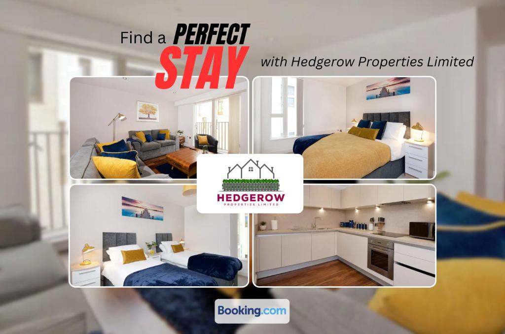 Majoituspaikan Deluxe 3-Bedroom Spacious City Centre Apartment By Hedgerow Properties Limited pohjapiirros