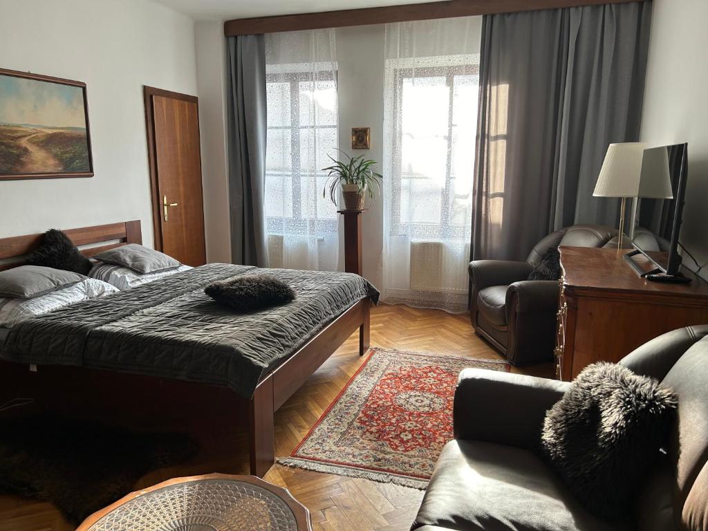 Postel nebo postele na pokoji v ubytování Apartments Dlouhá 93
