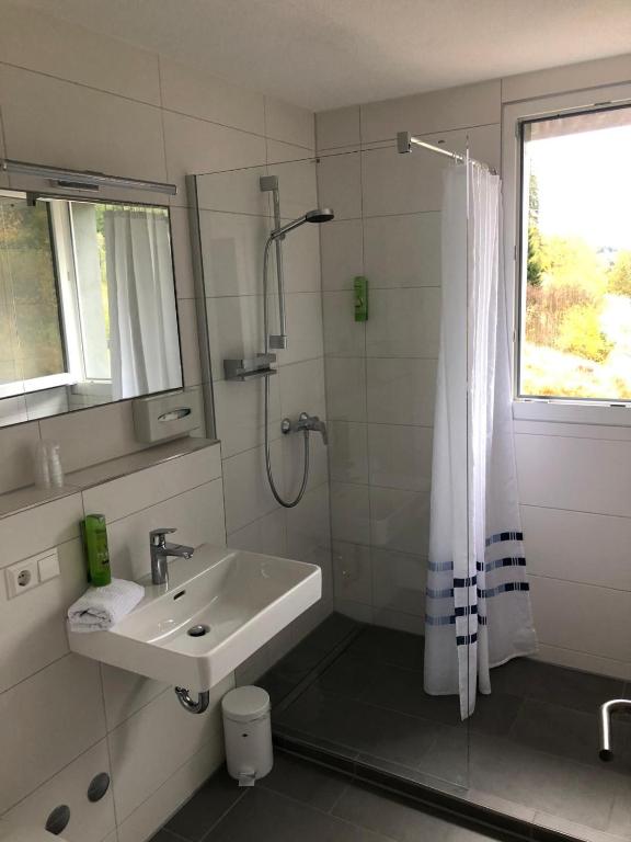 Koupelna v ubytování Gasthaus Hotel Löffelschmiede