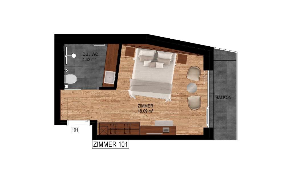 Plán poschodí v ubytovaní Gletscherblick B&B