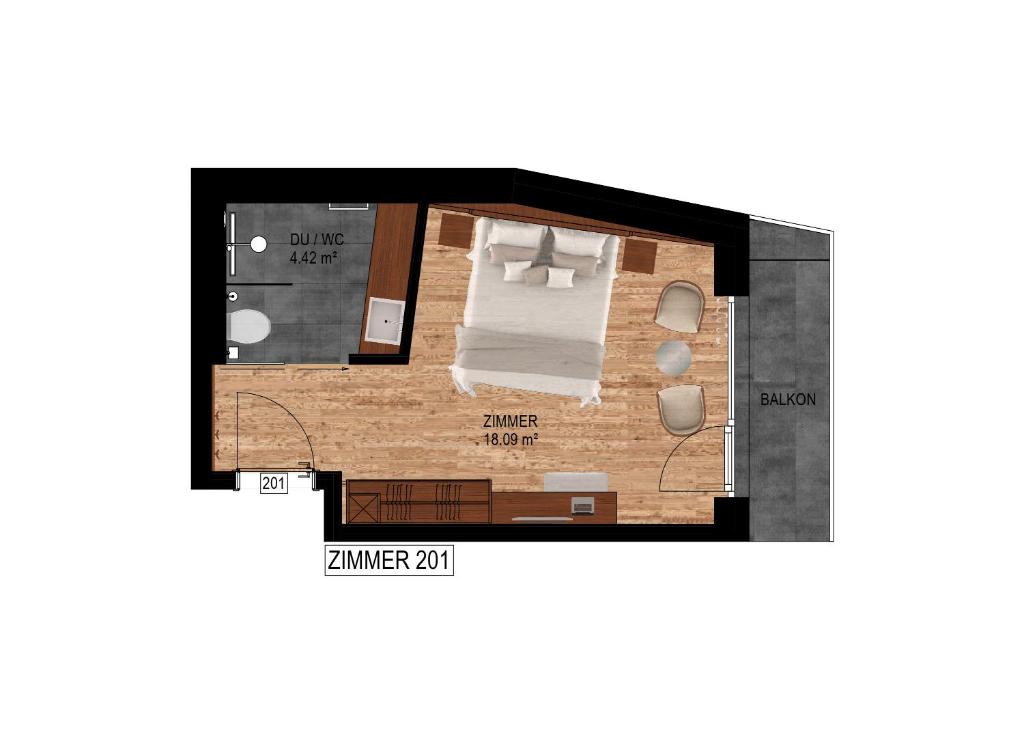 Plán poschodí v ubytovaní Gletscherblick B&B