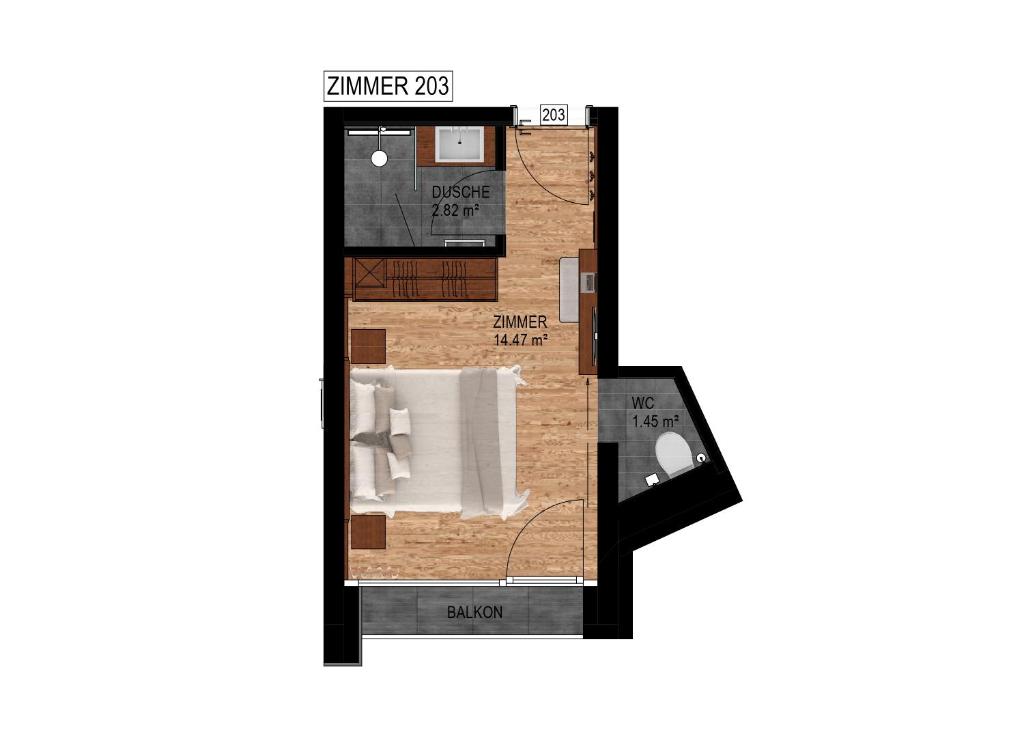 Plán poschodí v ubytovaní Gletscherblick B&B