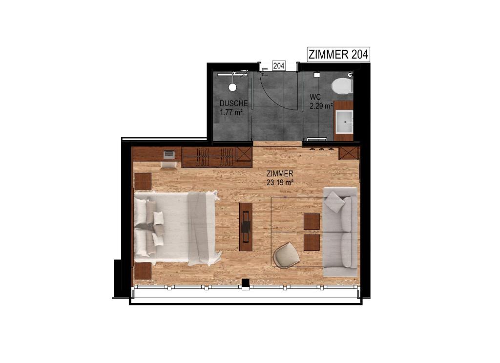 Plán poschodí v ubytovaní Gletscherblick B&B