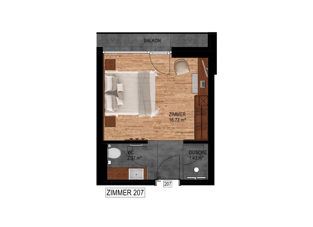 Plán poschodí v ubytovaní Gletscherblick B&B