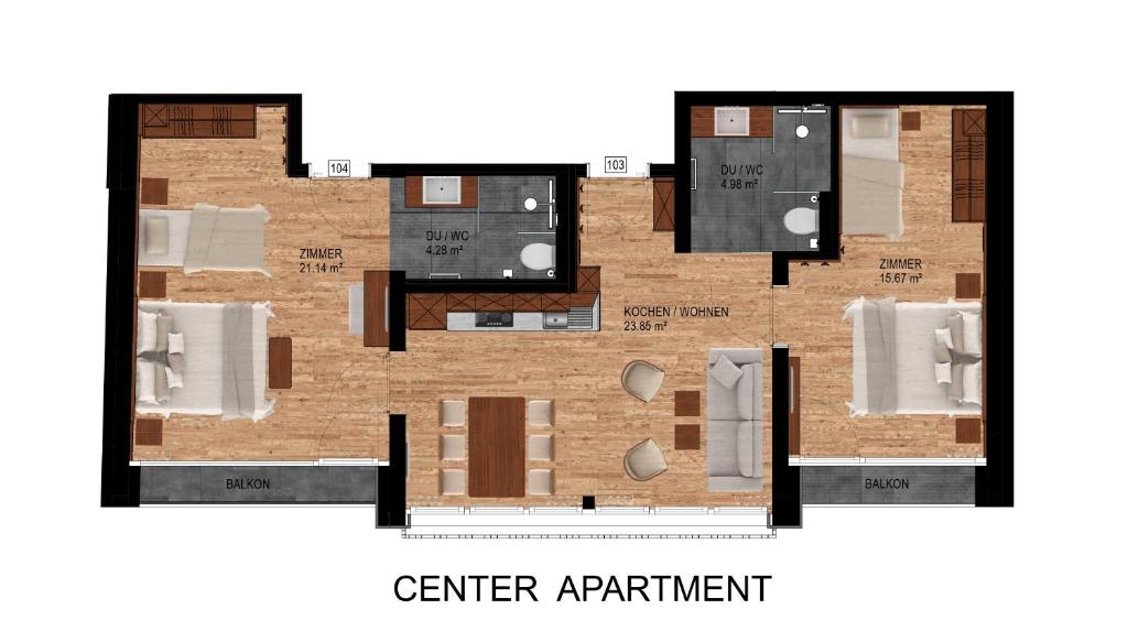 Plán poschodí v ubytovaní Gletscherblick B&B