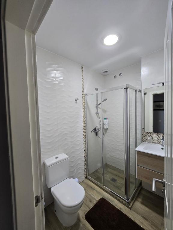 テヒーナにあるMi Rincon en La Pedreraのバスルーム(トイレ、シャワー、シンク付)