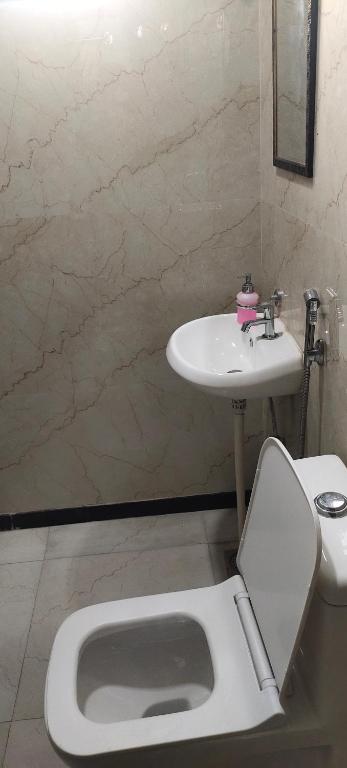 een badkamer met een toilet en een wastafel bij Hotel khatushyamji palace in Khātu