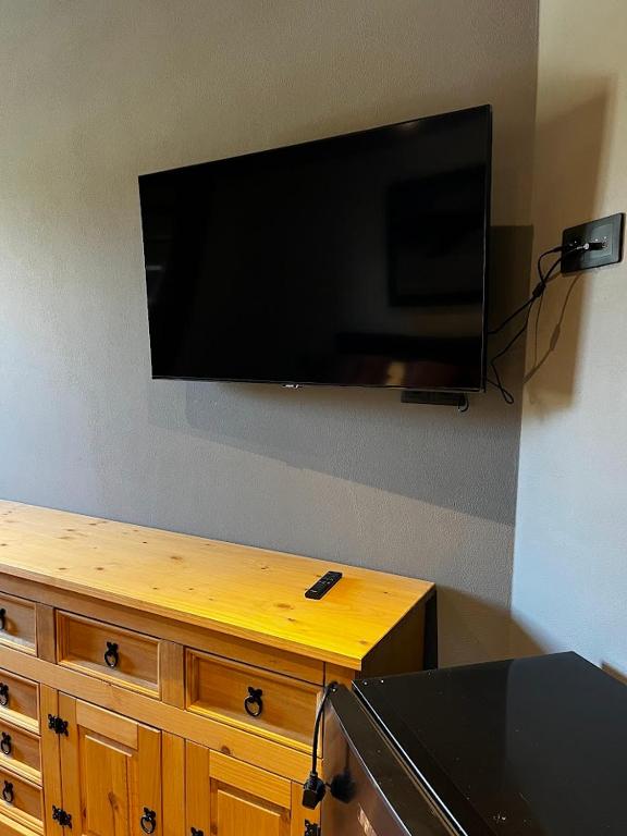TV a/nebo společenská místnost v ubytování Apartmány Vlachovice