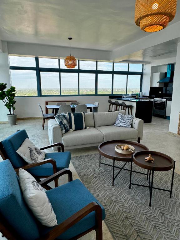 Area soggiorno di Juan Dolio, Beach Access 2 BR Apt Salitre Tower front of Club Hemingway