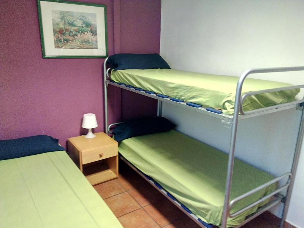Postel nebo postele na pokoji v ubytování Albergue de Canfranc Estación