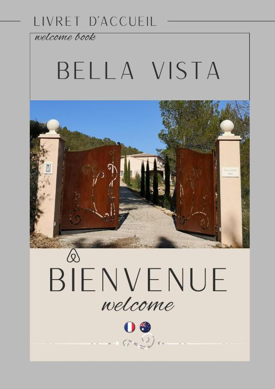 a flyer for a entrance to a gate to a road at BELLA VISTA 1 chambre d&#39;hôtes 2 personnes in Salernes