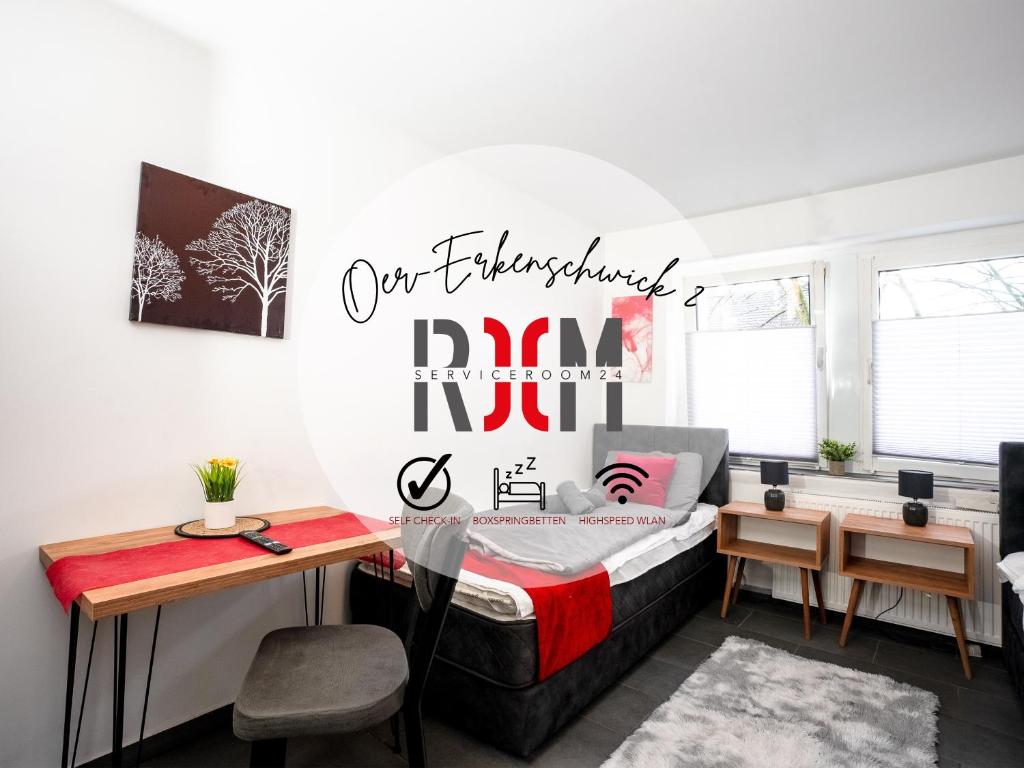Serviceroom24 - Apartment 2 in Oer-Erkenschwick WLAN - Smart-TV - 24-7 Check-in und Küche