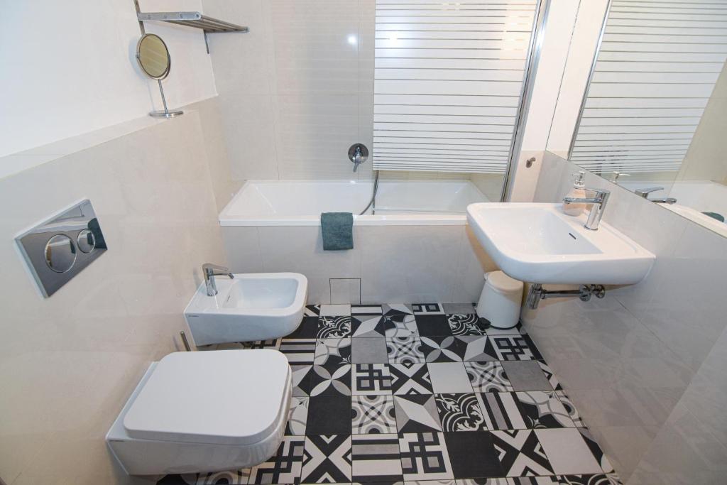 Koupelna v ubytování Prague apartment Spalena