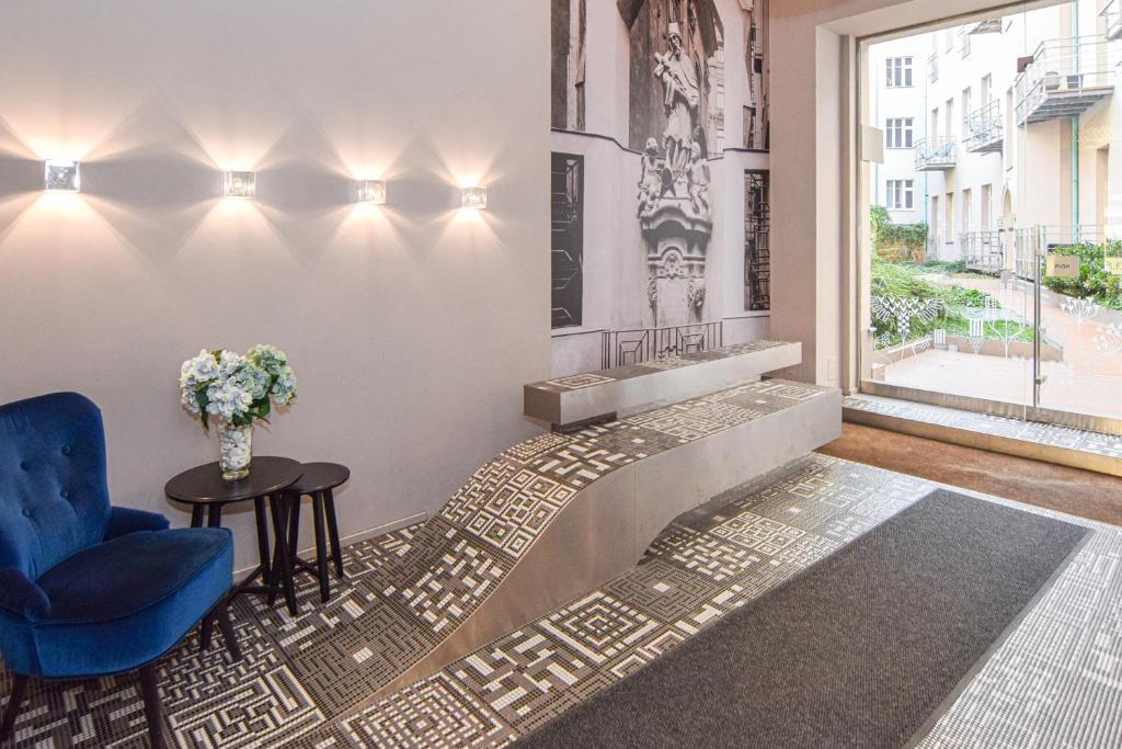 Posezení v ubytování Prague apartment Spalena