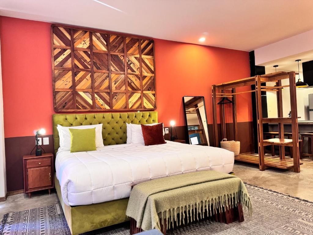 Postel nebo postele na pokoji v ubytování Hotel Olá Chapultepec
