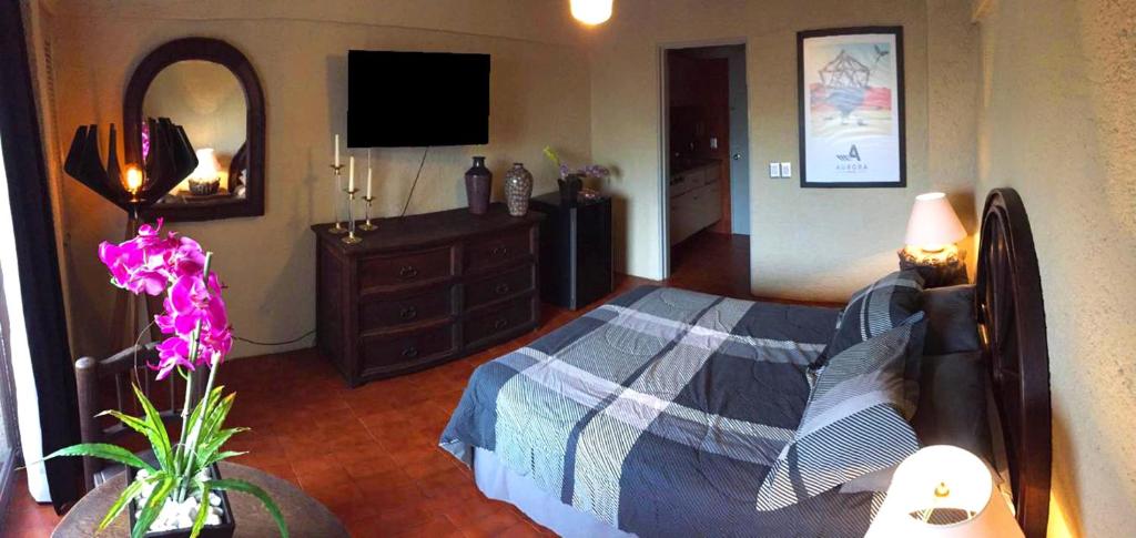 Postel nebo postele na pokoji v ubytování Aurora Suites
