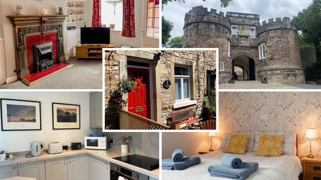 a collage of pictures of a castle at Thisledo Holiday Cottage SKIPTON Early check in available on request in Skipton