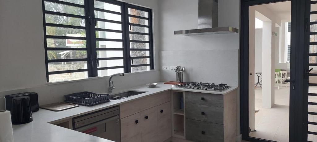 Kuchyň nebo kuchyňský kout v ubytování Canari Waterfront Villas