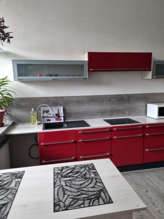 Kuchyň nebo kuchyňský kout v ubytování Apartmán Ambrak č.1