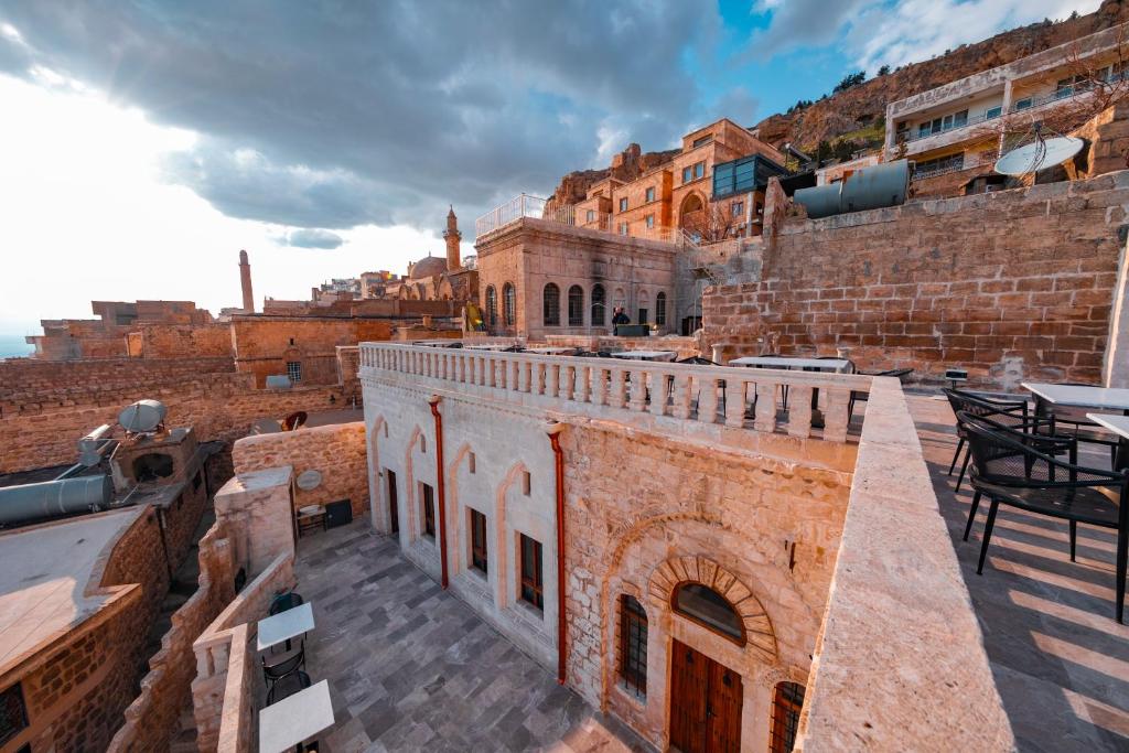 a view from the roof of a building at Zabel Hotel in Mardin