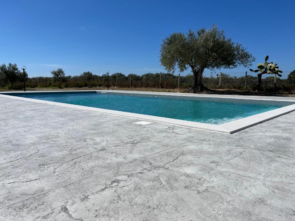 ein leerer Pool in einer Betonzufahrt in der Unterkunft Casa degli Ulivi in Pachino